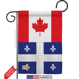 Canada Quebec Garden Flag Set Wall Holder Regional Provinces Canadian Territories Region Country Particular Area Small Decorative Gift Yard House Banner Double-Sided Made In USA 13 X 18.5