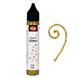 Viva Decor German Glitter, Synthetic Material, Gold, 12 x 2.1 x 2.1 cm