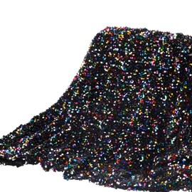 DMiotech 1 Yard Colourful Sequin Fabric Velvet Glitter Iridescent 4ft Width for DIY Sewing Tablecloth Background Clothing Dress