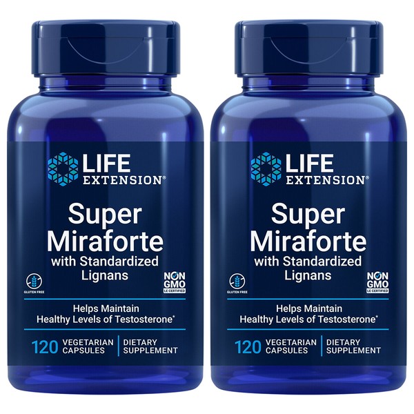 Super Miraforte Standardized Lignans 2X120 Chrysin Nettle Zinc Life Extension