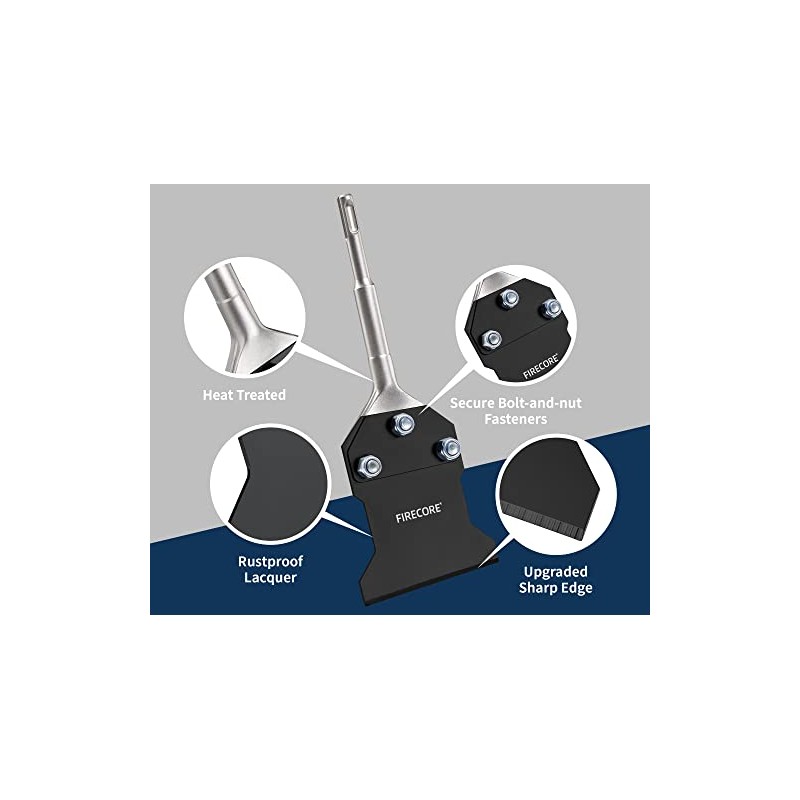 SDS Plus Floor Scraper with Spare Bolts and Nuts, Firecore