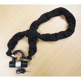 Lot of (2) H.D. Padlock Chain 48in Motorcycle Bike Anti-Theft Security Alloy Steel