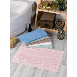 ASTREA TEXTILES Bath Mat 100% Cotton Set of 2 Grey