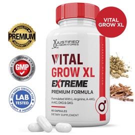Justified Laboratories Justified Laboratories (3 Pack Vital Grow XL Extreme Pills 1600MG Premium Formula Proprietary Blend for Men's Health 180 Capsules