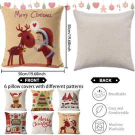 Christmas Cushion Cover, 50 x 50.6 Pieces, Cushion Cover 50 x 50 cm, Christmas Cushion, Christmas Cushion Cover 50 x 50, Small Cushion Cover, Linen Cushion Cover, Christmas, Merry Christmas Decoration