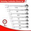 WORKPRO 7-Piece Ratcheting Combination Wrench Set, 72 Teeth, Cr-V Constructed,