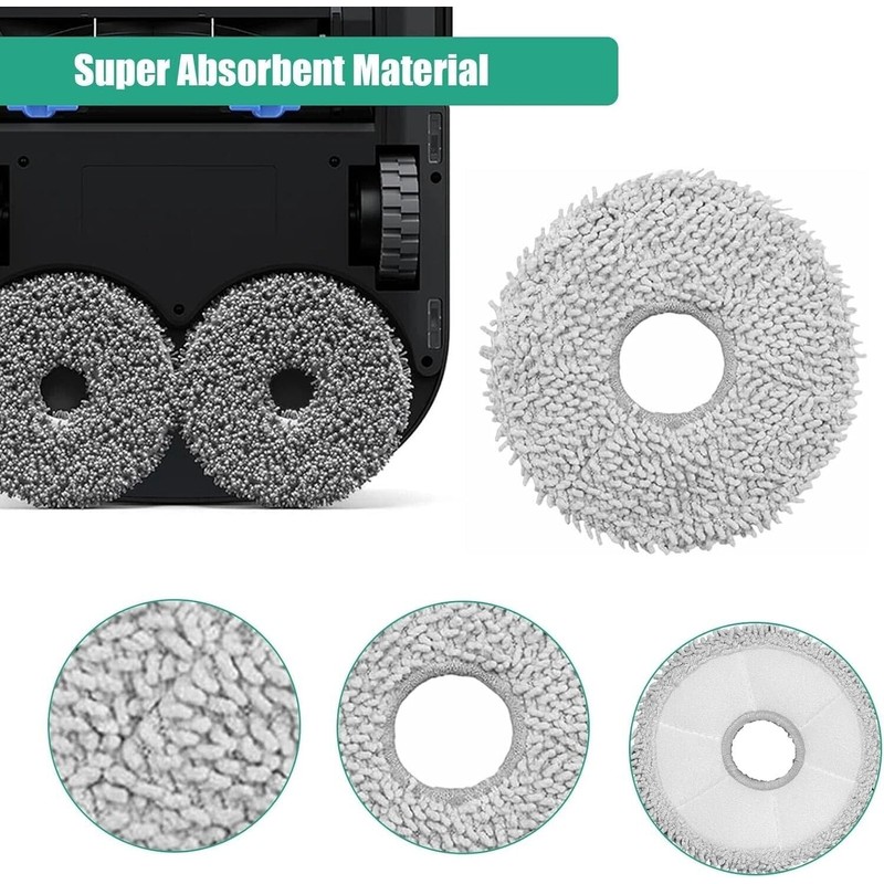 10 Pack Replacement Mop/Mopping Pads Compatible with Ecovacs Deebot X1/T10/T20/T30/T50