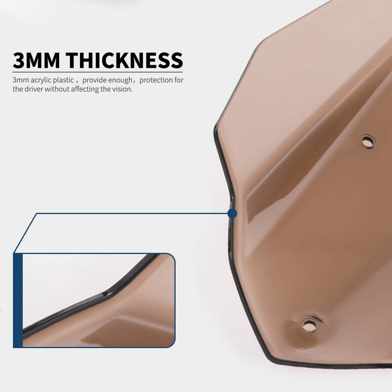 Lorababer Motorcycle Windshield Windscreen Shield Screen with Mounting Bracket Compatible