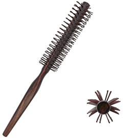 1in Round Brush with Pear Wood Handle and Ball Tip Nylon Bristles