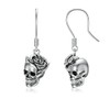 Seiyang arete de calavera de plata de ley con diseño