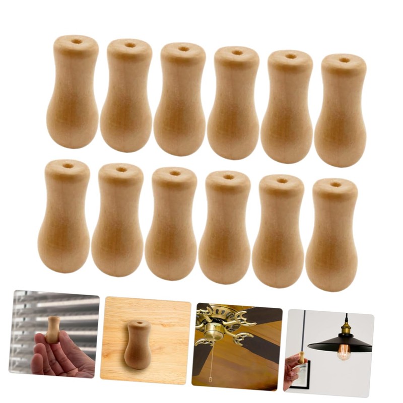 Garneck 12pcs Wooden Blind Pull Cord Ends - Elegant Wood