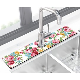 Kitchen Sink Splash Guard Faucet Mat -1 PC Super Absorbent Fast Drying Mat Sink Gadgets-Splash Guard Behind Faucet Drip Catcher for Kitchen, Bathroom,Sink Mat, Dish Drying Mat, Bathroom(23.5" X 5.5" )
