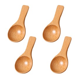 4 PCS Mini Wooden Spoons 2.9"L x 1.3"W, Perfect for Jars, Durable & Sturdy Tiny Spoons