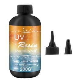 UNOKKI Liquid Resin, Highly Transparent 200g UV/LED Compatible Liquid Resin Large Quantity, Highly Transparent UV Liquid Resin, Clear UV Resin Suitable for Jewelry, etc., Rapid Curing, Hypoallergenic