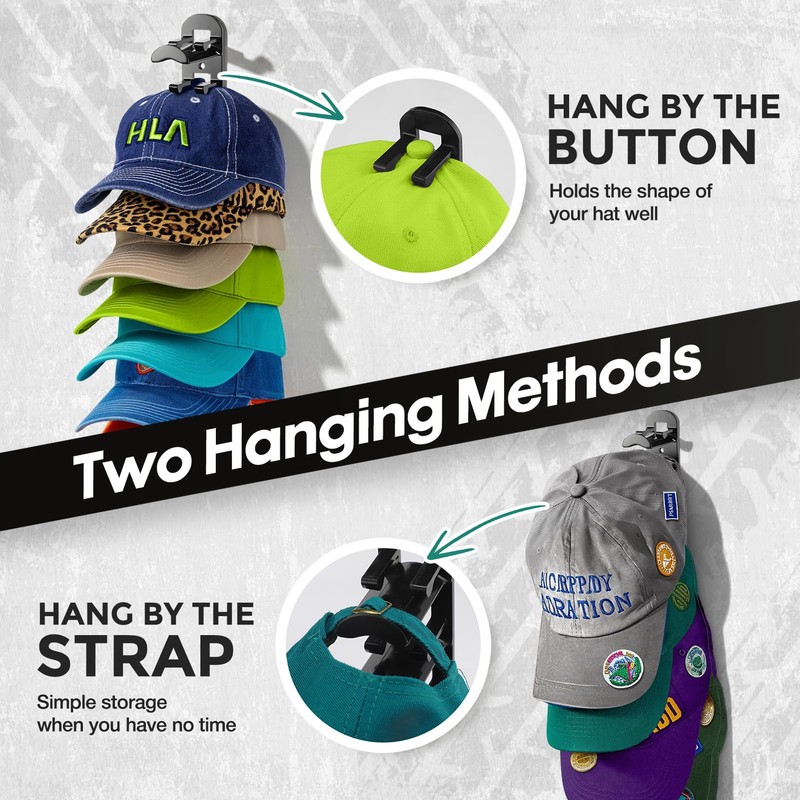 Hat Hook for Wall, 2 Pack Hat Organizer Hold up
