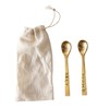 Creative Co-Op Metal "Salt" & "Pepper" Spoons in Drawstring Bag,