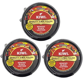 KIWI Shoe Cream, 1.7 fl oz (50 ml), Set of 3, Black