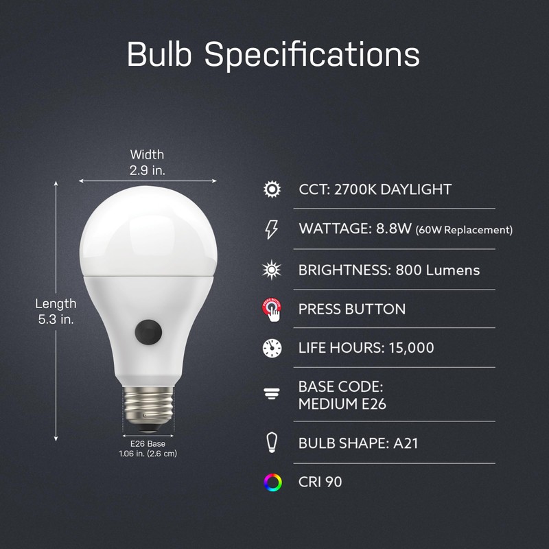 Feit Electric LED Built-in Battery Backup Intellibulb - A21 with
