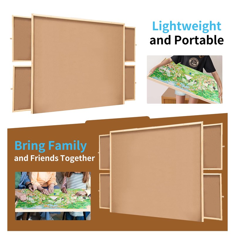 500 Piece Puzzle Board with Drawers, Small Puzzle Board 14"
