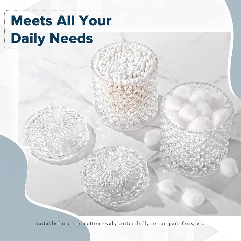 RYTOXILO Bathroom Accessories Set, 4 Pack Clear Glass Bath Accessory