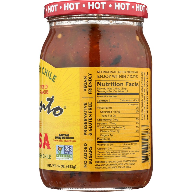 El Pinto Hot Salsa, 16 Ounce (Pack of 6)