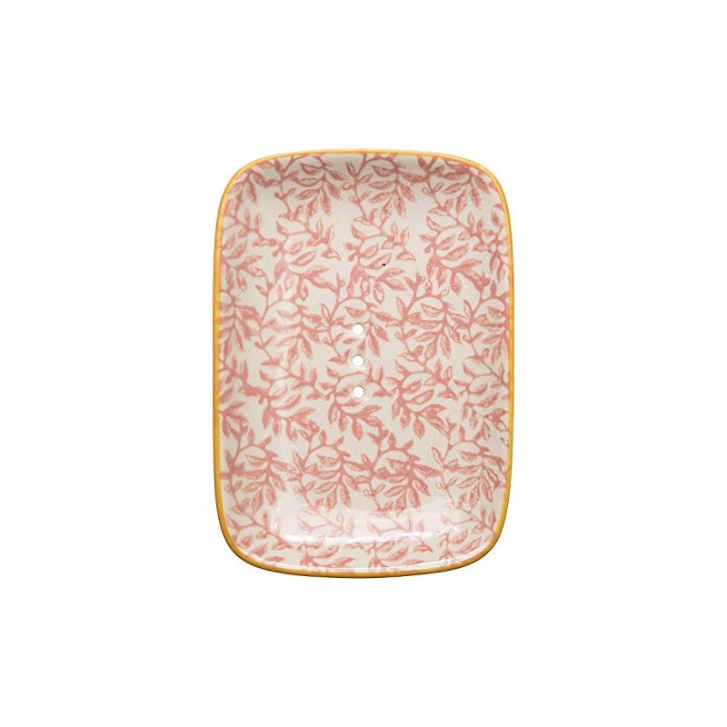 Tranquillo Square Soap Dish Floral with Rounded Corners Made of