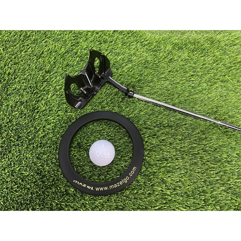 MAZEL Putting Cup/Ring - All-Direction Golf Practice Hole Trainer, Black
