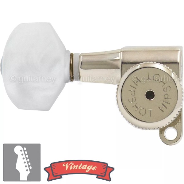 Hipshot NEW Hipshot VINTAGE 6-in-Line Locking Tuners 8.5mm Oval Keys