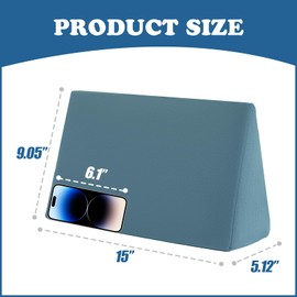 Zantle Small Wedge Pillow, Wedge Pillow for Bed Sores, Positioning Wedge, Mini Pillow for Laptop and Yoga, Small Foam Wedge for Chair (1 Unit, Light Blue)