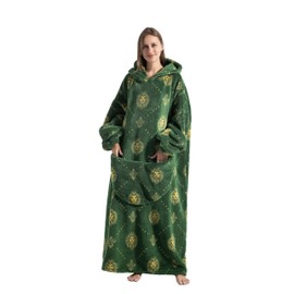 Capecage Oversized Blanket Hoodie Extra Long Womens Blanket Hoodie Long Big Blanket Hoodie Wearable Blanket Hoodie Puppy (Green Lion)