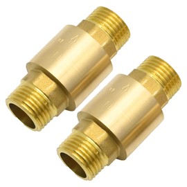 DUZFOREI 2Pcs Brass in-Line Spring Check Valve DN15 1/2" Male Thread, One-Way Non-Return Vertical Check Valve, Prevent Water Back-Flow for Water Oil