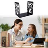Pinsheng 1 Pair Bookends Metal Bookend Black Book Holder for