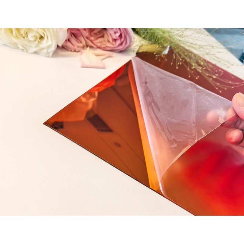 Set of 2 Orange Acrylic Sheet,Orange Mirror Acrylic Plexiglass Plastic