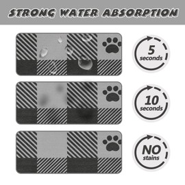 Casaido Pet Feeding Mat-Absorbent Dog Food Mat-Dog Mat for Food and Water-No Stains Quick Dry Dog Water Dispenser Mat-Pet Supplies-Dog Placemat Dog Water Bowl for Messy Drinkers.15.7x23.6 inches.