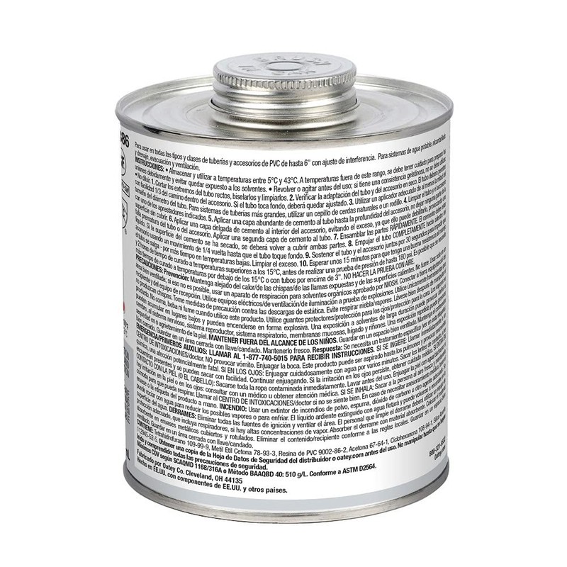 Oatey 30886 32 oz. PVC Medium Body Gray Cement