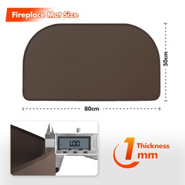 Hearth Rugs for Fireplaces Fire Resistant, 80x50x0.1cm Fireproof Fireplace Mat, Hearth Pads for Wood Stove Fireplace Indoor Outdoor, Fireplace Rug Protects Floors Carpets from Sparks Embers, Brown