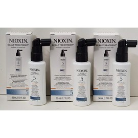 3 pk NIOXIN 5 SCALP TREATMENT CHEMICALLY TREATED MEDIUM TO COARSE HAIR 1.7oz BOX