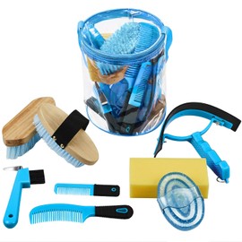 Cunhill 9-Piece Horse Grooming Kit with Portable Tote Bag