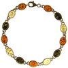 8" inch/20cm Baltic amber and sterling silver 925 ladies' multi-coloured