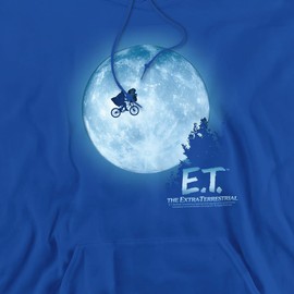 Trevco E.T. The Extra-Terrestrial Moon Scene Unisex Adult Pull-Over Hoodie, Royal, Large