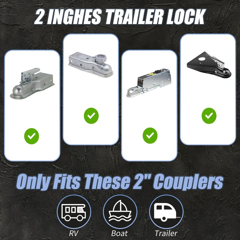 ZHDD 2 Inch Trailer Hitch Lock - 2178 Heavy Duty