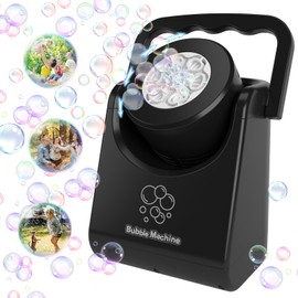 Bubble Machine for Kids Toddlers,Automatic Bubble Blower,Portable Adjustable Angle Bubble Maker,Bubbles Toy for 3 4 5 6 7 Year Old Boy Girl,Outdoor Party Birthday Easter Baskets Stuffers Gifts Black