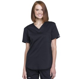 Cherokee Women Scrubs Top Workwear Revolution Tuckable V-Neck O.R WW657, XL, Black