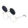 J&L Glasses Retro Flip-Up Round Goggles Steampunk Sunglasses (Silver,Black, Clear)