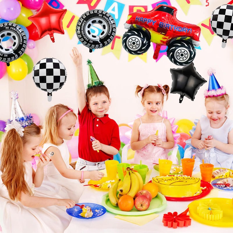 Truck Balloons Birthday Party Supplies, Race Car Theme Party Decorations