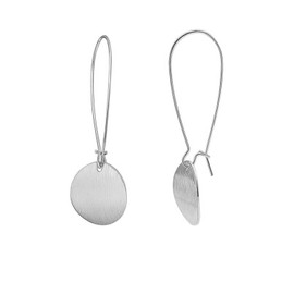 coadipress Gold Circle Disc Dangle Drop Earrings for Women Lightweight Circle Disc Coin Geometric Flat Brushed 18k Gold Plated Hanging Hoop Earring Statement Round Disc Earrings Minimalist Jewelry Gift for Her (Long silver disc)