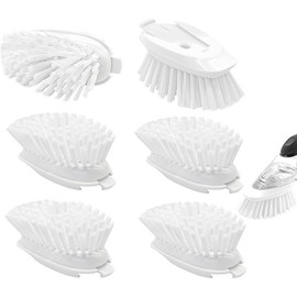 Brush Refills for OXO Dish Brush - 4 Pack Dish Brush Cleaning Soap Dispensing Head Replacement for Scrubber (White) Plastic Pot Sponges - Color: 6-pack