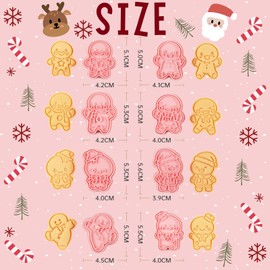 PTaizjjz 8 PCS Gingerbread Man Cookie Cutters,Plastic Gingerbread Boy and Girl Biscut Cutters Set,Christmas Cookie Cutters for DIY Chirstmas Party Decorations