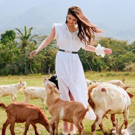 WERFORU Women's Thin Elastic Belt for Dresses, Thin Retro Stretch Waist Belt with Golden Buckle, A-Black+Brown