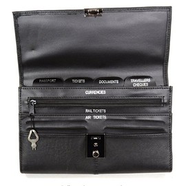LORENZ Genuine Leather Travel Document Passport Organiser Holder Lockable Wallet